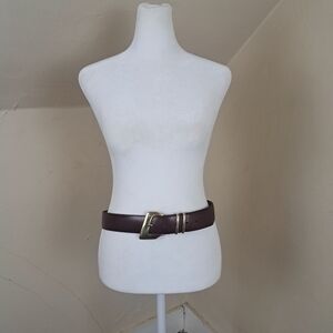 Echo Brown/Gold Italian Leather Belt Made in Turkey 38